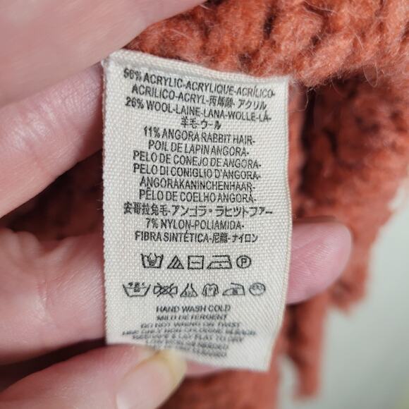 Free People rust orange wool angora oversized slouchy sweater Size small - Picture 6 of 8